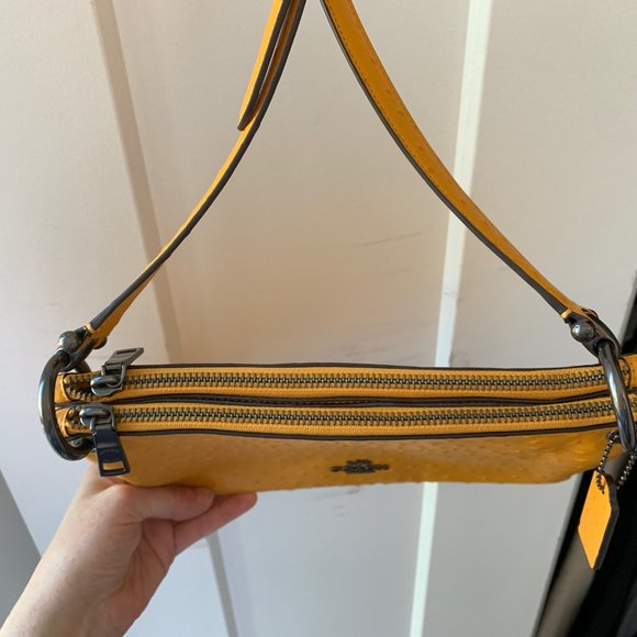 Coach Bags Coach Mustard Yellow Ostrich Crossbody Bag Poshmark